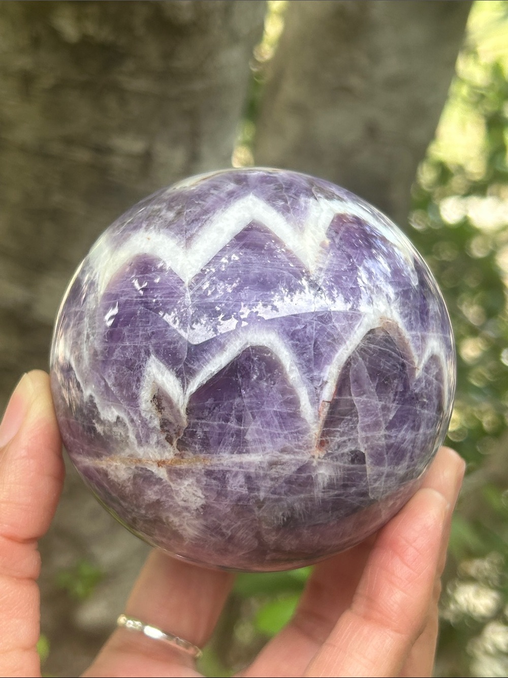 💎 70mm Chevron Amethyst Sphere Dream Amethyst Crystal Ball